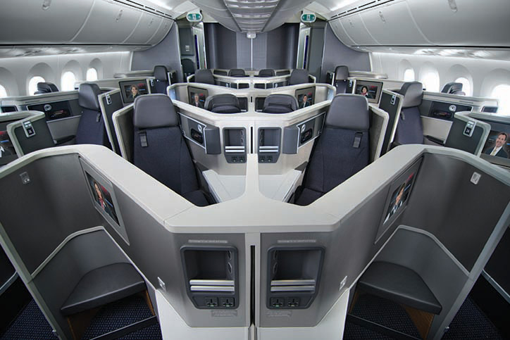 American Airlines 787 Business Class Seats; Photo courtesy of AA