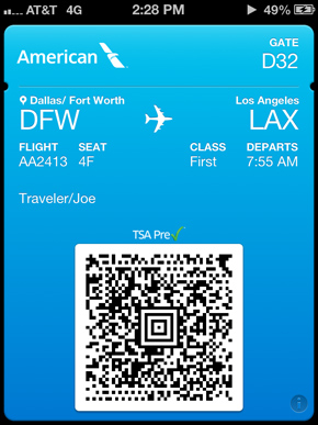 boarding pass dfw unveils passbook flyertalk