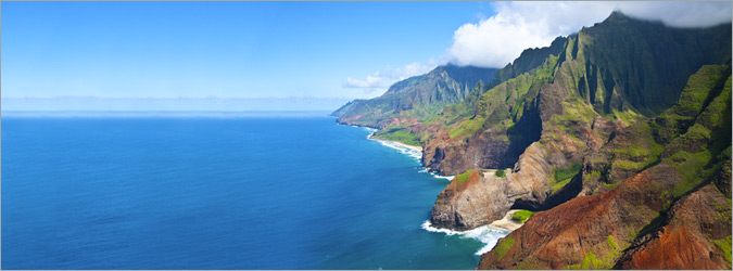 a high angle view of a rocky coast