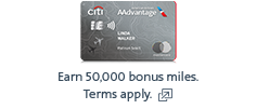 Citi / AAdvantage credit card. Earn 50,000 bonus miles. Terms apply. Terms apply. Opens another site in a new window that may not meet accessibility guidelines.