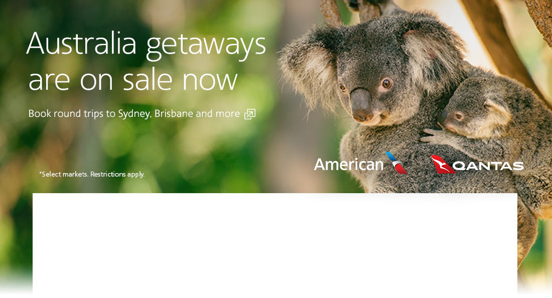 Australia getaways are on sale now.Book round trips to Sydney, Brisbane and more. Opens another site in a new window that may not meet accessibility guidelines.