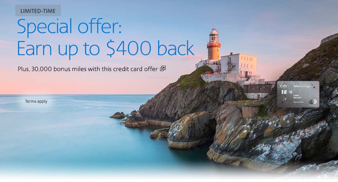 Citi / AAdvantage credit card. Earn 30,000 bonus miles with this credit card offer. Opens another site in a new window that may not meet accessibility guidelines.