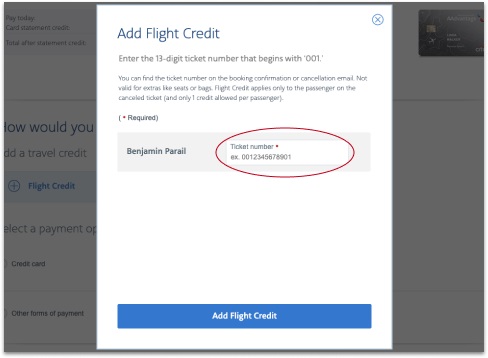 Enter ticket number screen