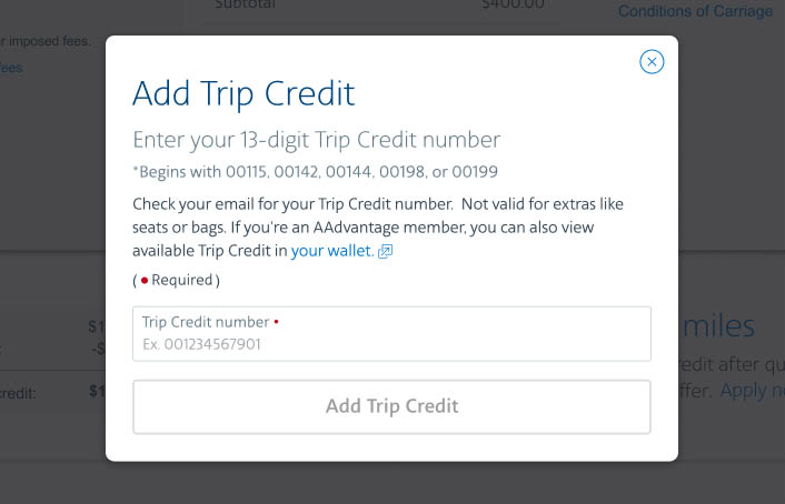 Enter ticket number screen